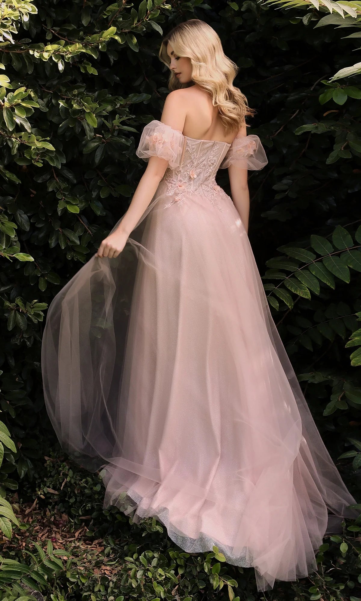 Glitter Tulle Ball Gown Prom Dress