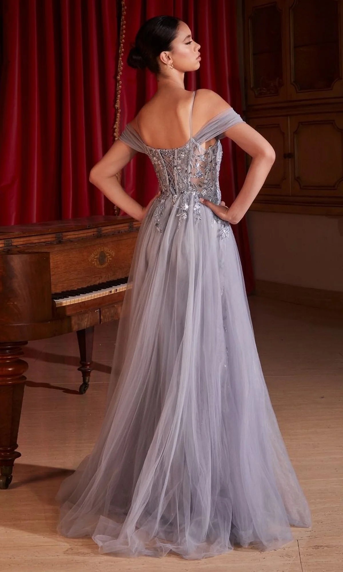 Tulle Overskirt Long Formal Dress