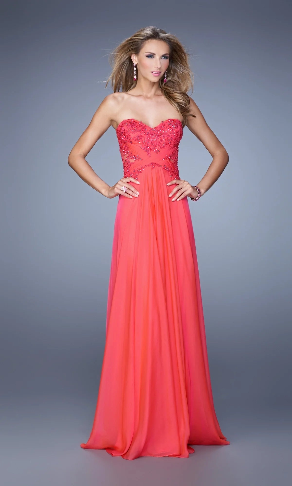 A-Line Long Strapless Prom Dress: La Femme