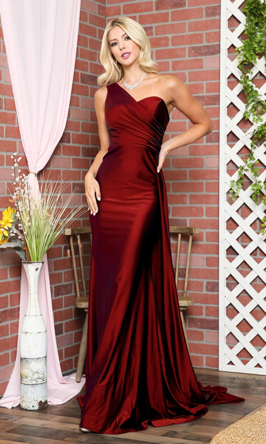Side-Cape One-Shoulder Long Prom Dress