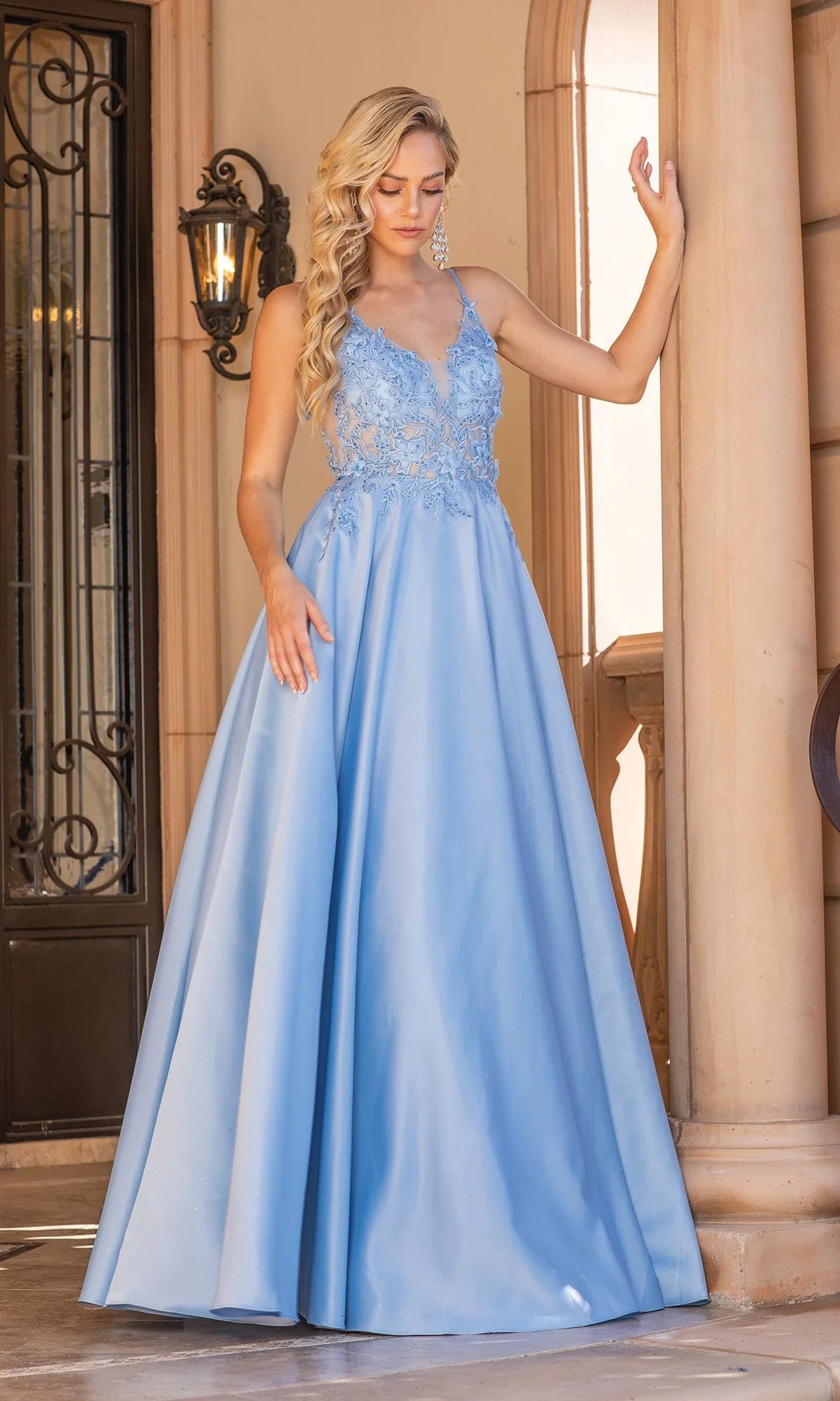 A-Line Long Prom Ball Gown