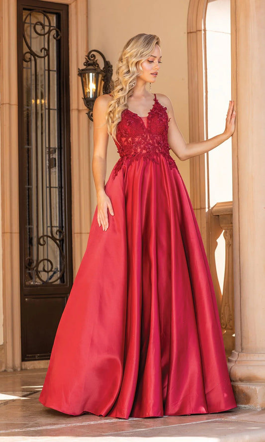 A-Line Long Prom Ball Gown
