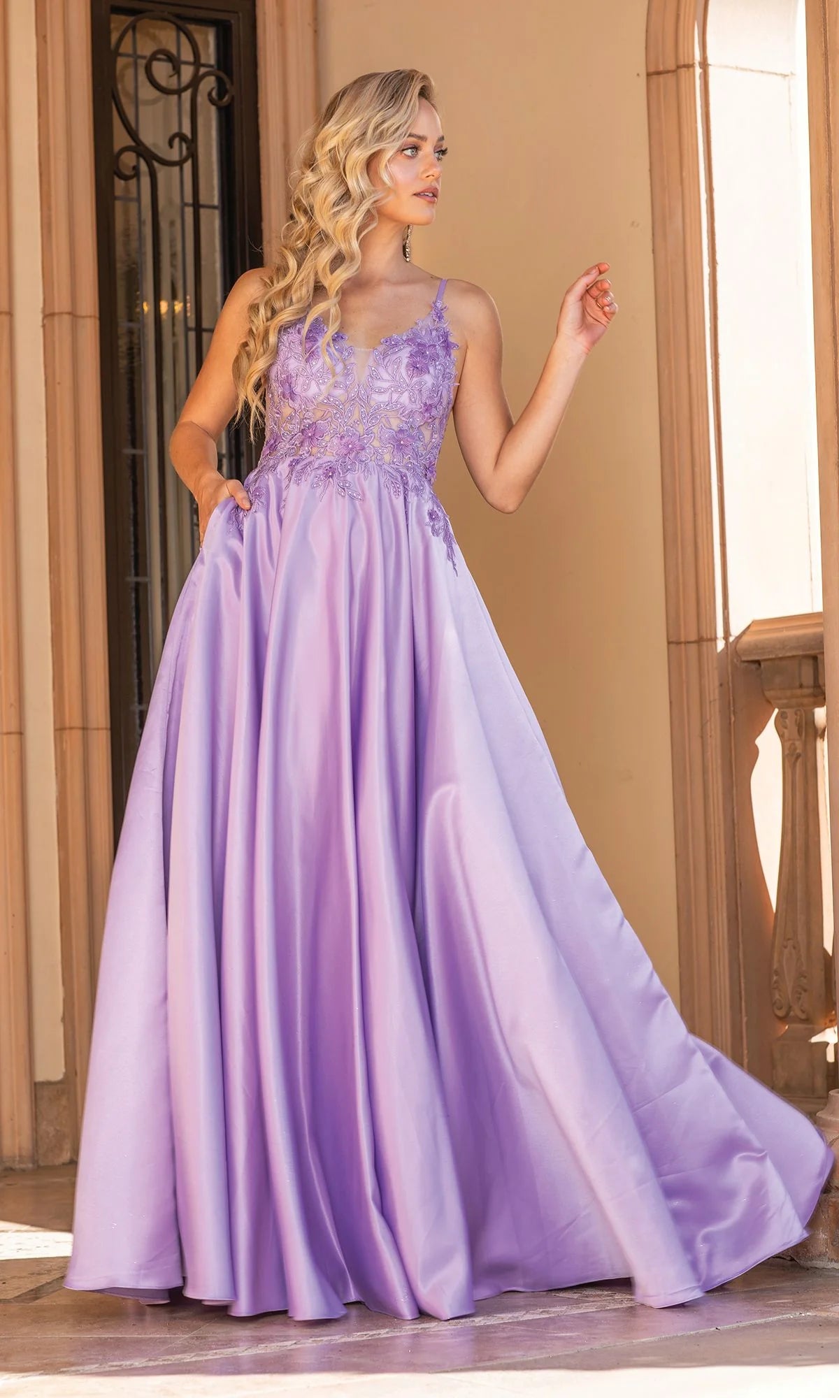 A-Line Long Prom Ball Gown