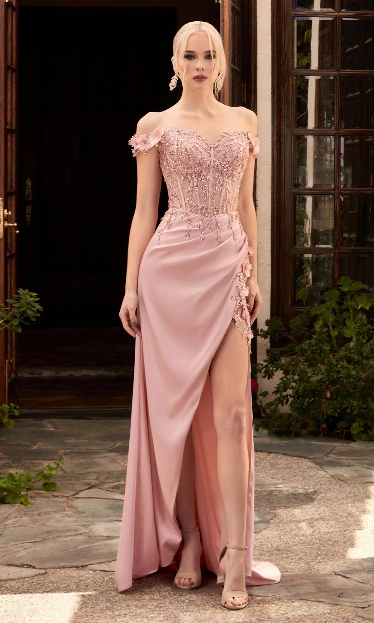 Off-the-Shoulder Long Sweetheart Prom Dress