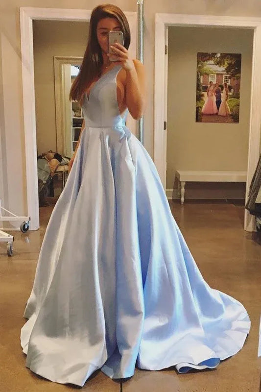 Ethereal A-Line One Shoulder Sleeveless Open Back Train Length Prom Dress