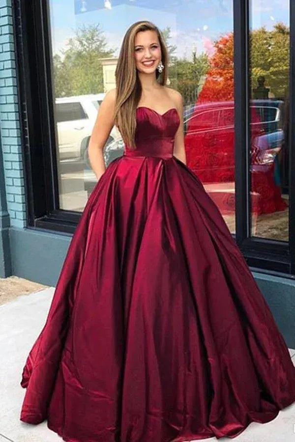Luxurious Ballgown Sweetheart Strapless Open Back Floor Length Prom Dress