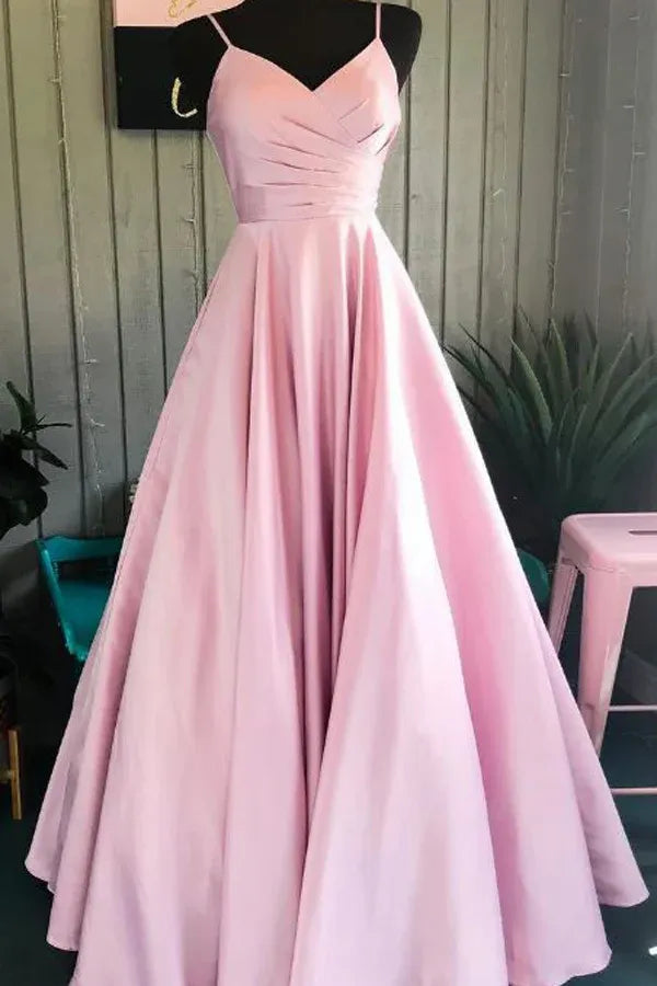 Romantic Ballgown Sweetheart Spaghetti Strap Open Back Floor Length Prom Dress