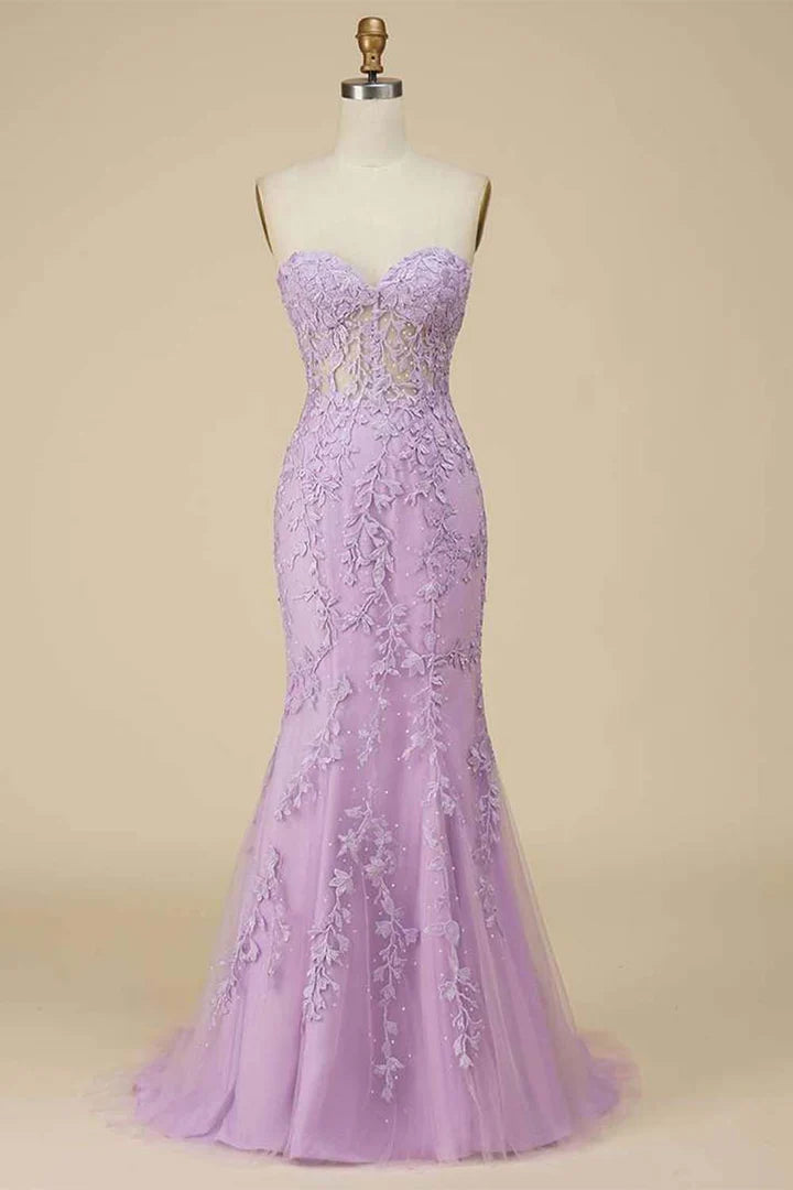 Sweetheart, fitted floor length prom  dress