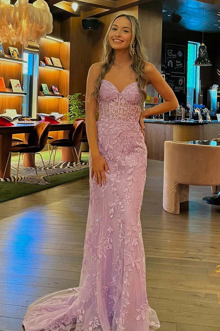 Sweetheart, fitted floor length prom  dress