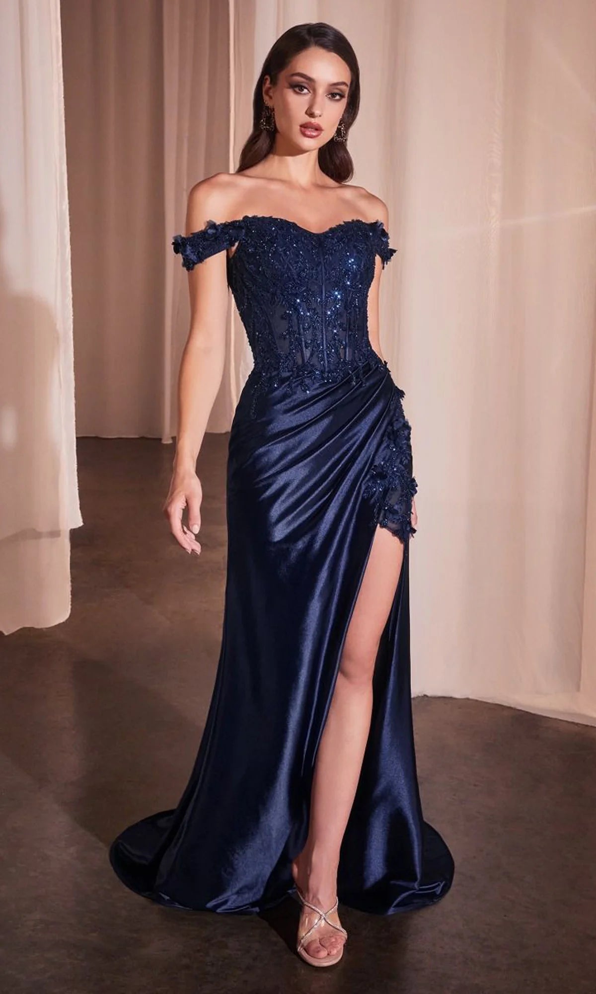 Off-the-Shoulder Long Sweetheart Prom Dress