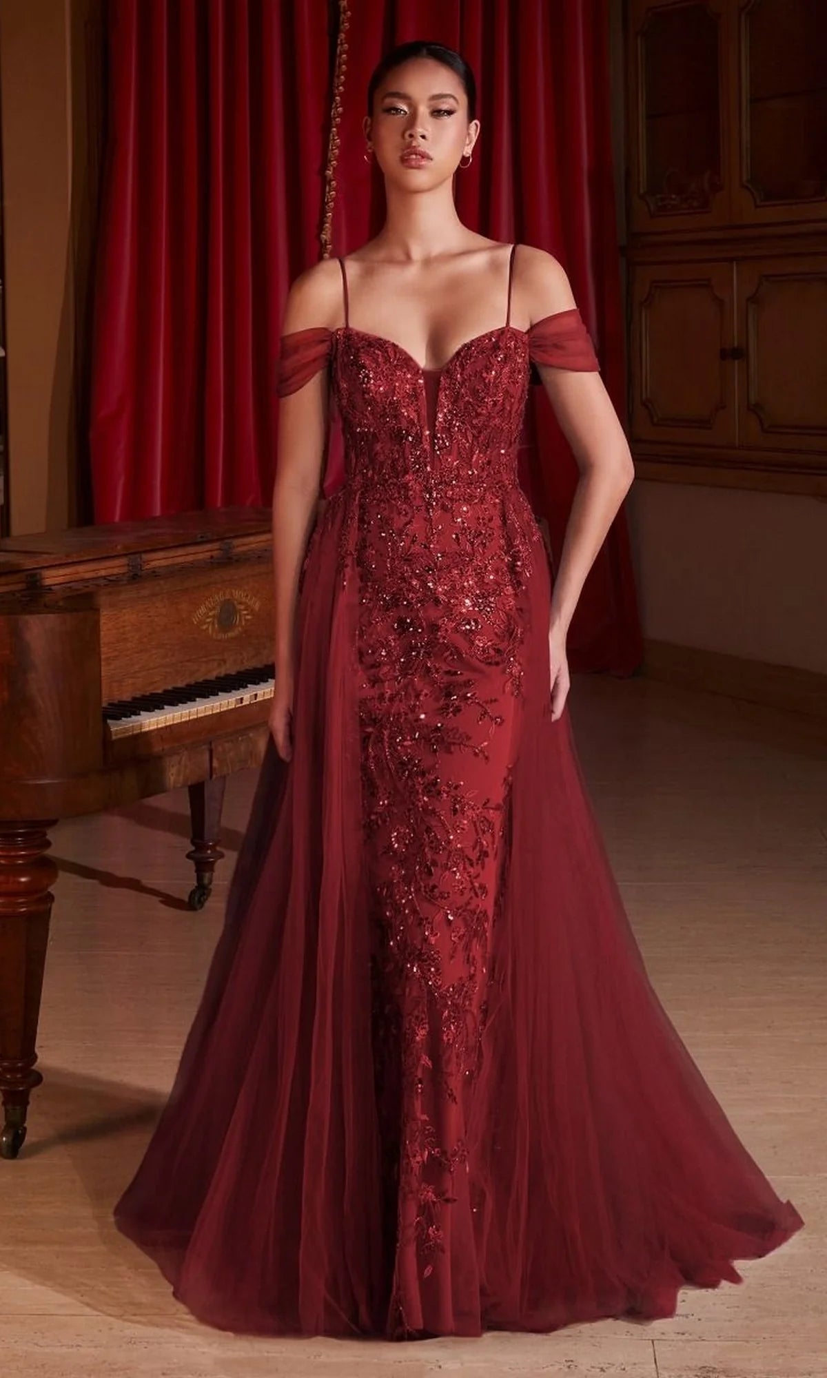 Tulle Overskirt Long Formal Dress