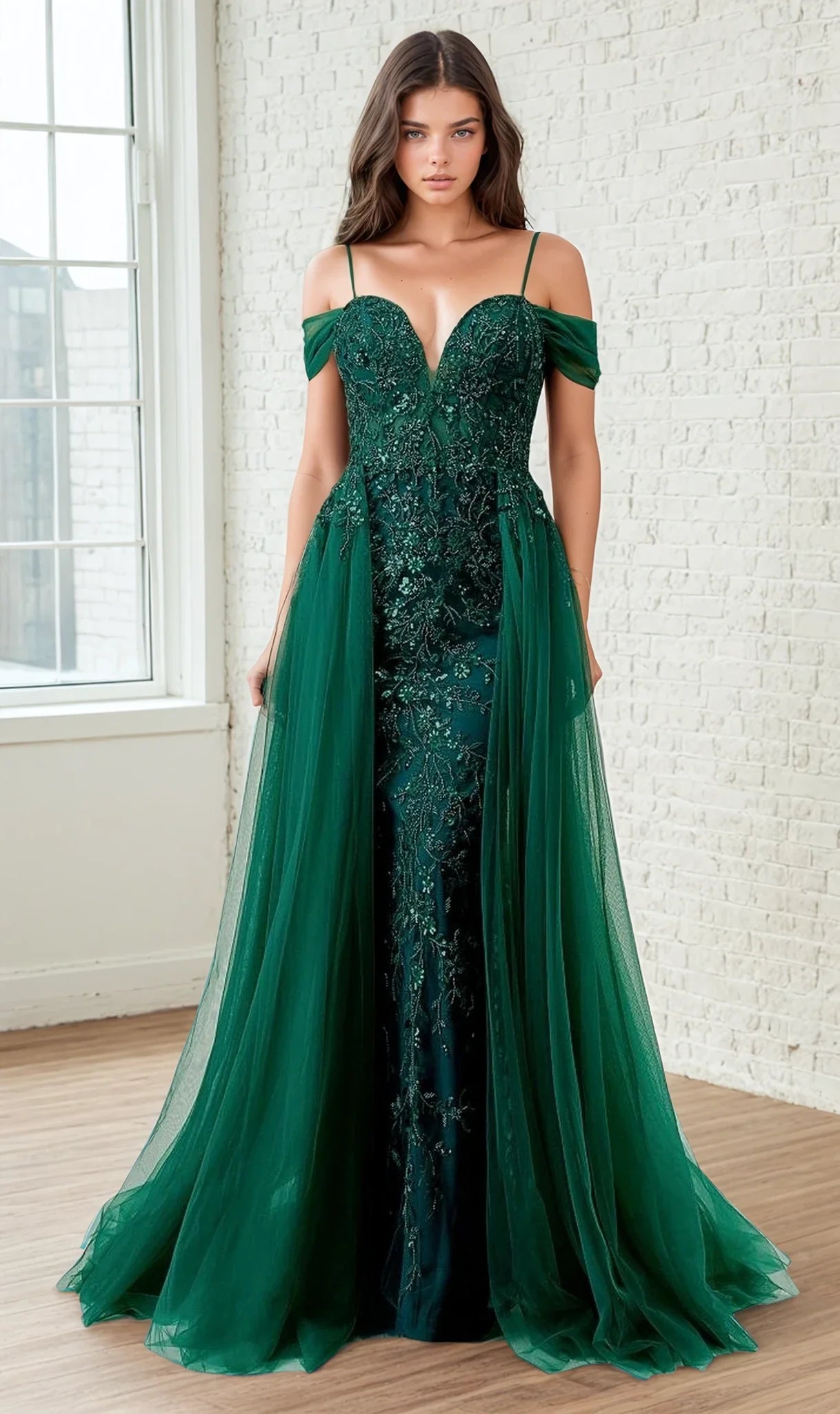 Tulle Overskirt Long Formal Dress